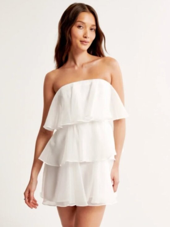 Abercrombie & Fitch Dresses & Skirts - Abecrombie & Fitch Organza Tiered Strapless Mini Dress